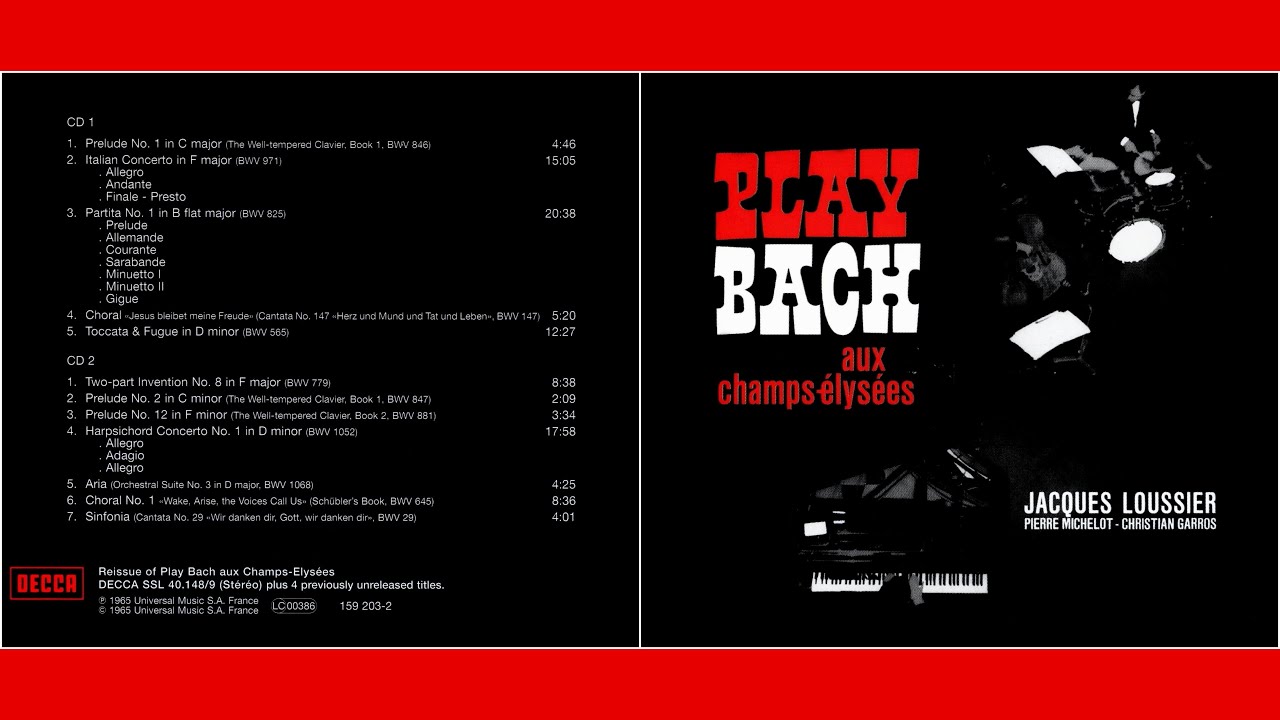 JACQUES LOUSSIER: music from the album "Play Bach aux Champs-Elysées" (live rec. 1965)