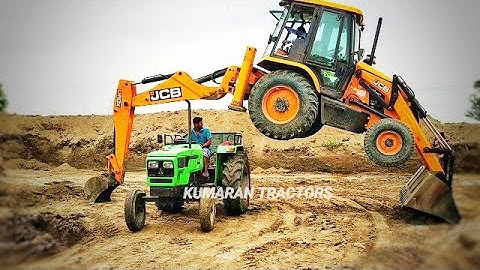 JCB 3DX Stunt With Deutz Fahr Agromaxx 50 Fully Loaded Trolley | JCP Video | JCP and Tractor Videos