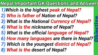 20 Easy General knowledge Questions and Answers about Nepal English | Gk Questions | screenshot 4