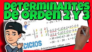✅ Calcular DETERMINANTES de ORDEN 2 y 3 | Regla de Sarrus