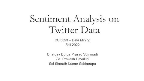 Sentiment Analysis on Twitter Data