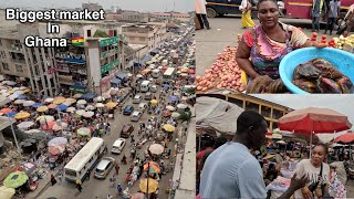 The BIGGEST MARKET in Accra Ghana   Makola street tour || West Africa