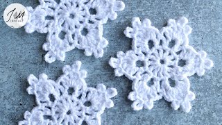 ❄How to Crochet a Simple and Easy Snowflake