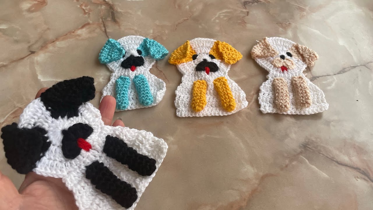 Minik sevimli köpek motif yapımı örgü süslemek için kolay köpek yapımı #crochet