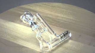IDAB - CLEAR "MINION" INLINE VAPOR RIG W/ 3 GRIDDED SLITS, 14MM DOME AND GLASS NAIL