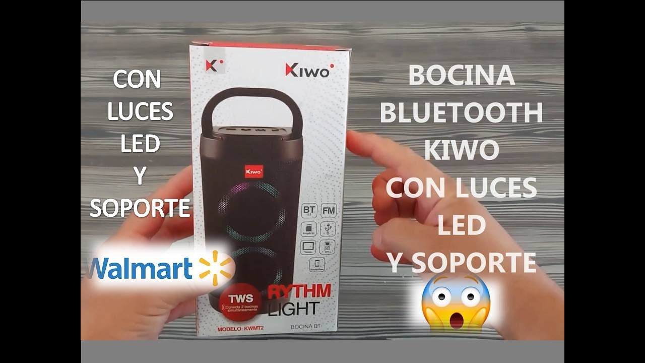 BOCINA KIWO CON LUCES Y SOPORTE PARA TELEFONO - YouTube