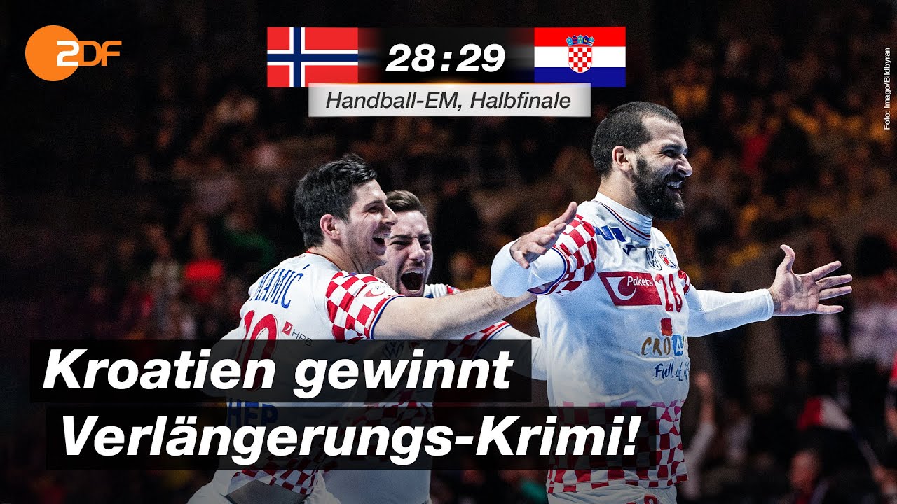 Halbfinale Norwegen Kroatien 28 29 Highlights Handball Em 2020 Zdf Youtube