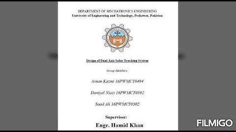 FYP Demo (Design of Dual Axis Solar Tracking System Uet Peshawar)
