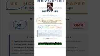 IGNOU BEVAE 181 Solved Question Paper December 2025 | IGNOU BEVAE 181 Environmental Studies Paper