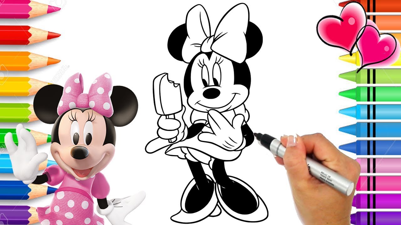Download Minnie Mouse Coloring Page With Glitter Mickey Mouse Clubhouse Coloring Book Disney Junior Youtube