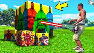 SHINCHAN OPENING BIGGEST GOD HULK'S & AVENGERS LUCKY BLOCKS IN GTA V !