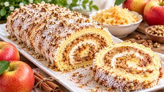 ​EASY APPLE ROLL CAKE RECIPE 🍎 | Soft & Delicious Dessert!