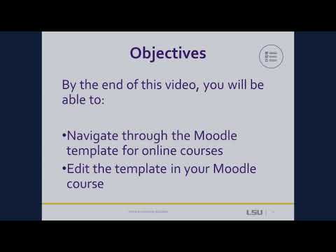 Working in the Moodle Template for Online Courses