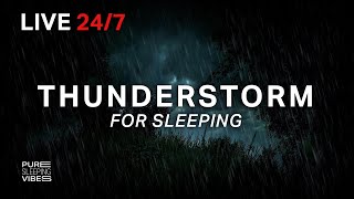 Thunderstorm Sounds for Sleeping  Dimmed Screen | Strong Rain and Thunder  Deep Sleep Sounds