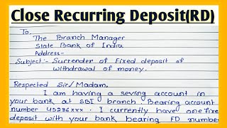 Application for Surender Recurring deposit (RD) account l How to close RD account before maturity l screenshot 2