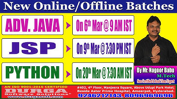 New Batches in Online/OfflineTraining @ DURGASOFT