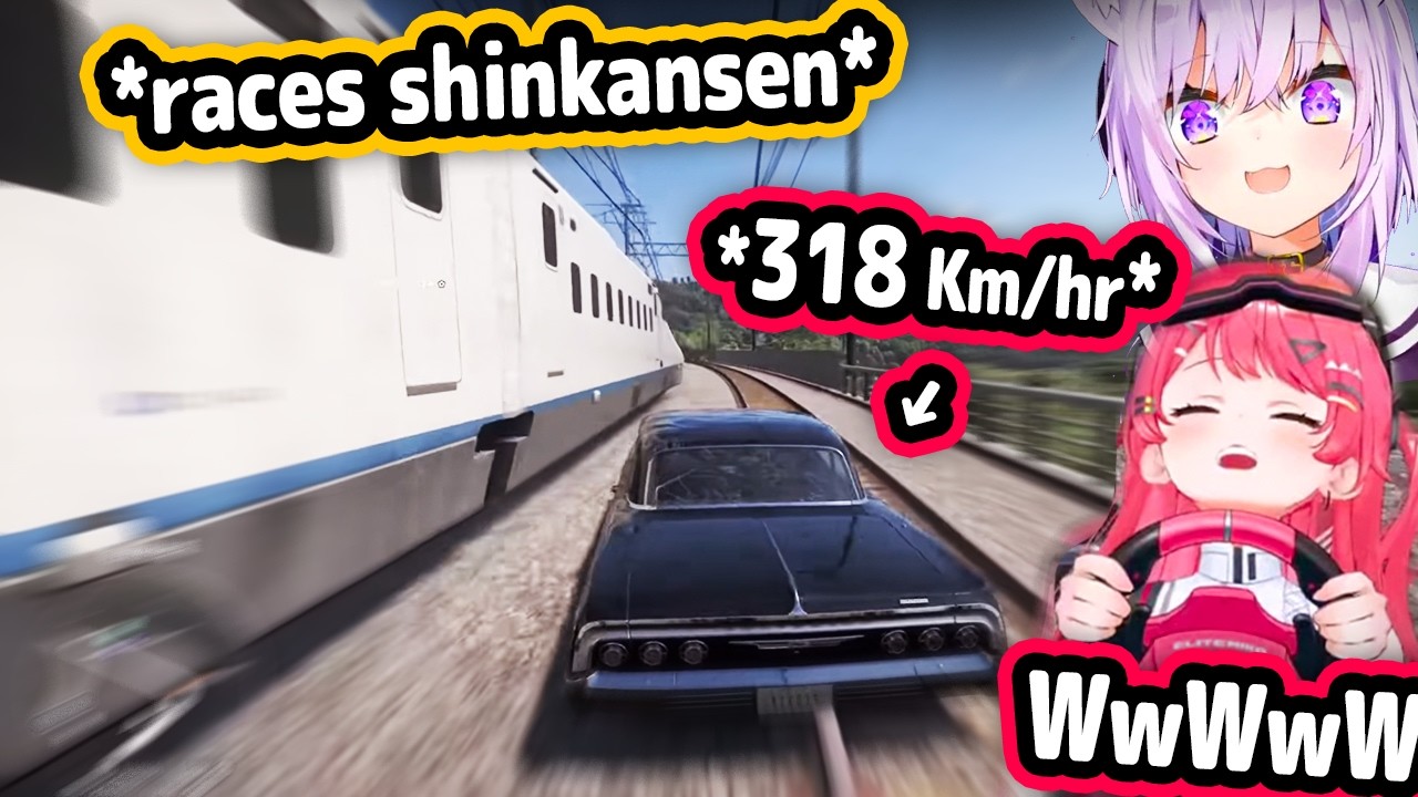 HoloGirls' Reaction To Racing the Shinkansen In Forza Horizon 6 Is Priceless【Hololive】