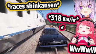 Hologirls Reaction To Racing The Shinkansen In Forza Horizon 6 Is Pricelessholo