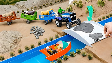 DIY Mini Tractor Builds a Concrete Highway Bridge with Heavy Load System | Science Project