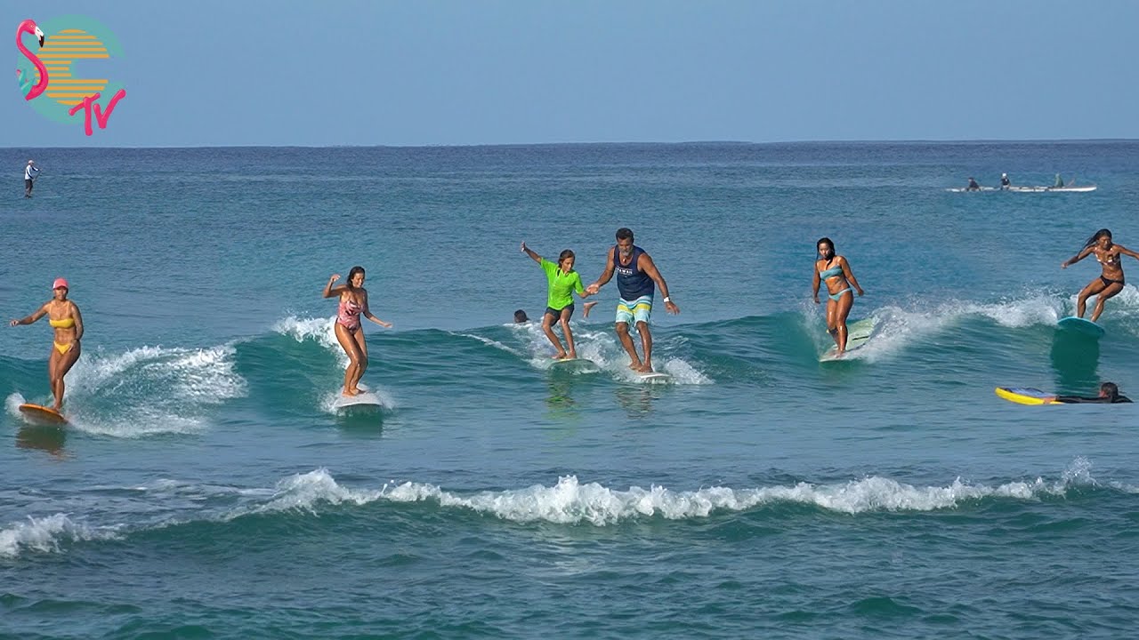 Dømme Hjemløs Skråstreg Waikiki LONGBOARD Surf Queens (RAW FOOTAGE) 2020 - YouTube