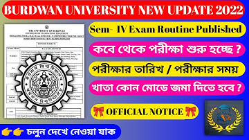 Burdwan University Sem IV Exam Routine Published | WB Even Sem Exam 2022 | The Way Of Education