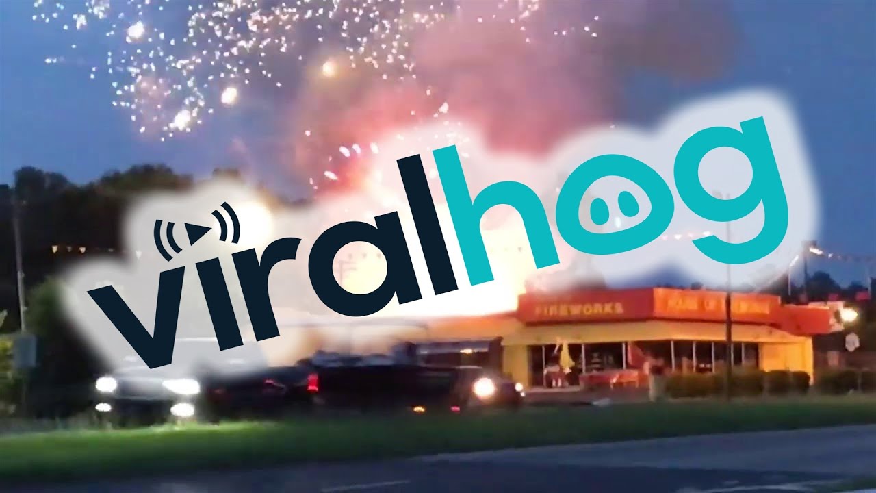 Fireworks Store Catches Fire on the 4th of July || ViralHog