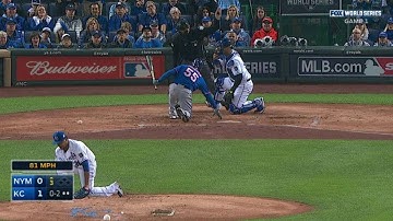 WS2015 Gm1: Johnson gets struck by a pitch