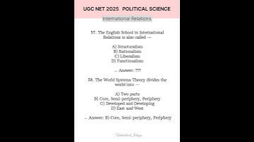 UGC NET 2025 | Political Science MCQs | International Relations #ugcnet2025  #politicalscience