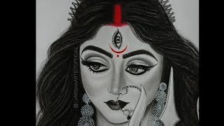 Maa Durga sketch drawing | you Tube video |How to draw maa Durga sketch drawing| @anuartcraft083