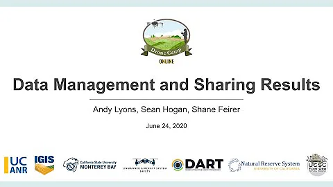 DroneCamp 2020: Data Management and Sharing Results