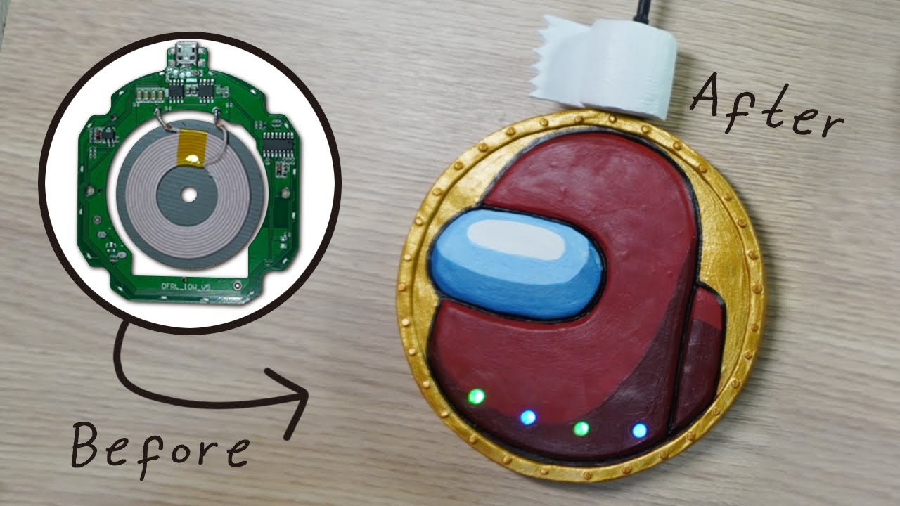 Making Among Us Charger with Polymer Clay/어몽어스 충전기 만들기 - YouTube