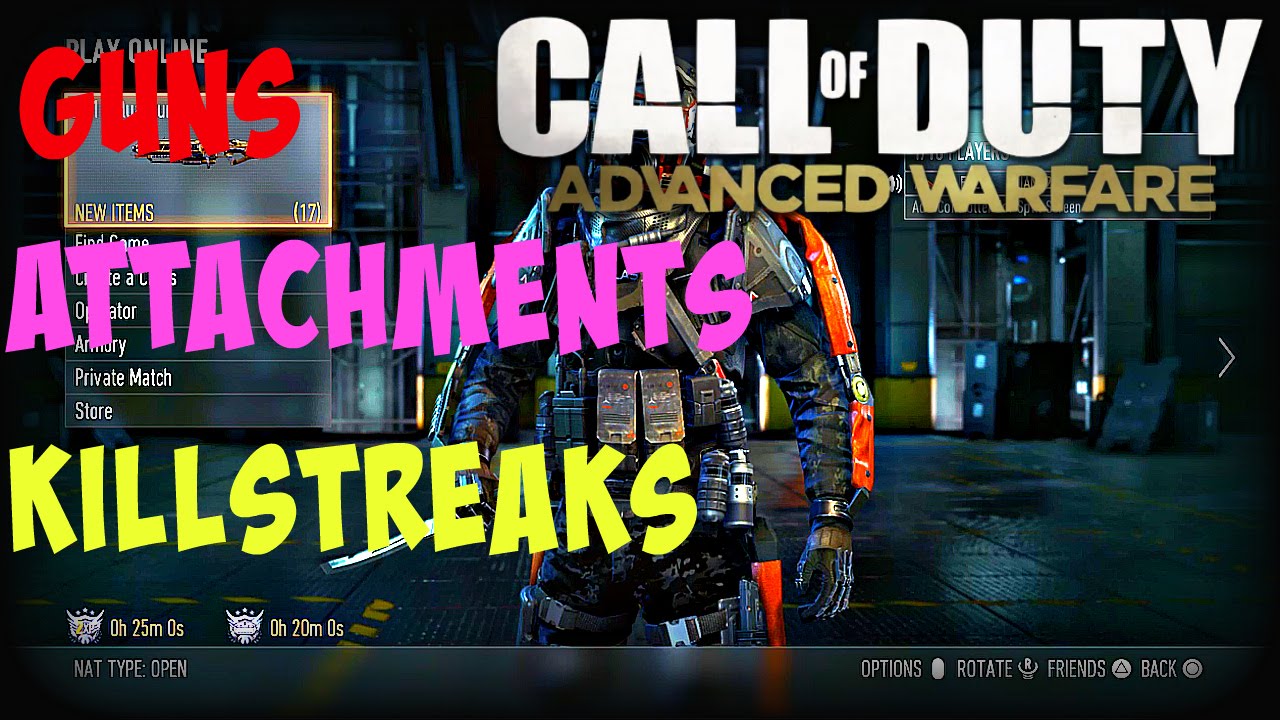 Call Of Duty Advanced Warfare All gun stats, KillStreaks, Attachments
