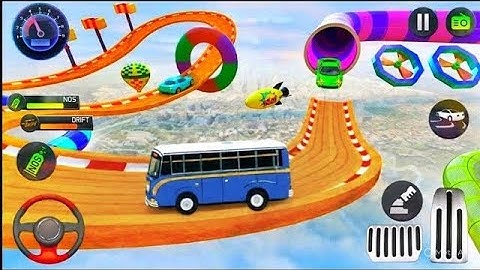 Crazy Bus Mega Ramp Challenge Impossible Tracks Impossible Racing Android Game Play 