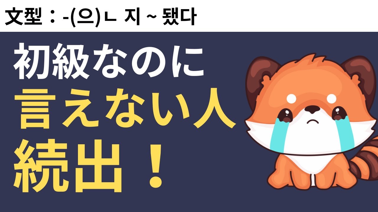 ちょっと難しいけど絶対にマスターしてほしい韓国語初級文型 #58 -(으)ㄴ 지 ~ 됐다