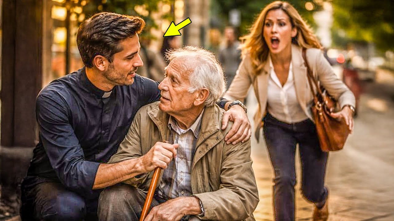 Padre soltero cuida a un anciano en la calle — y la ejecutiva grita: “¡Es mi padre, habló de ti!”