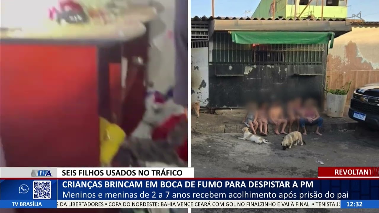 DF ALERTA - Crianças brincam em boca de fumo para despistar a PM