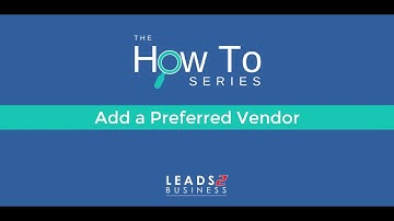 How To: Add a Preferred Vendor