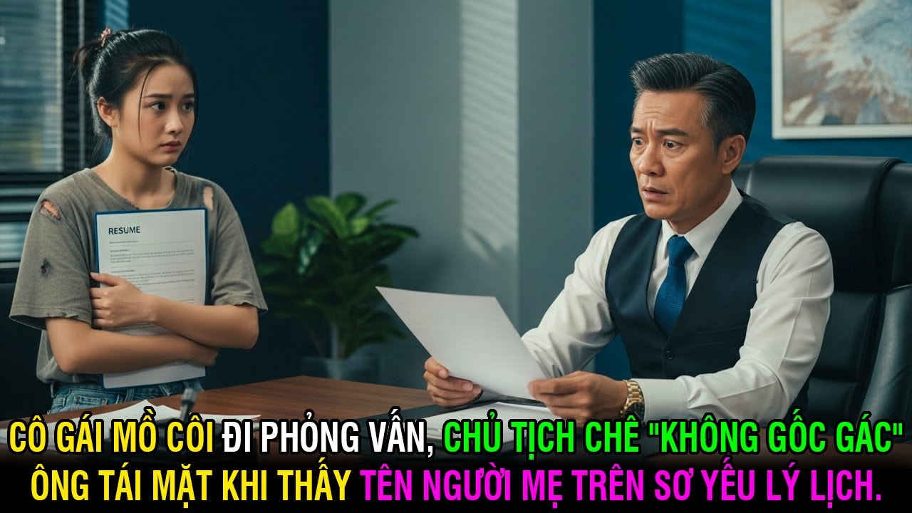 Cô Gái Mồ Côi Đi Phỏng Vấn, Bị chủ tịch Chê Không Gốc Gác— Nhưng Ông Tái Mặt Khi Thấy Tên Người Mẹ