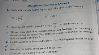 MISCELLANEOUS EX CH 6 QUESTION NO 1 to 11(part1) SOLUTION OF APPLICATION OF DERIVATIVE NCERT CLASS12