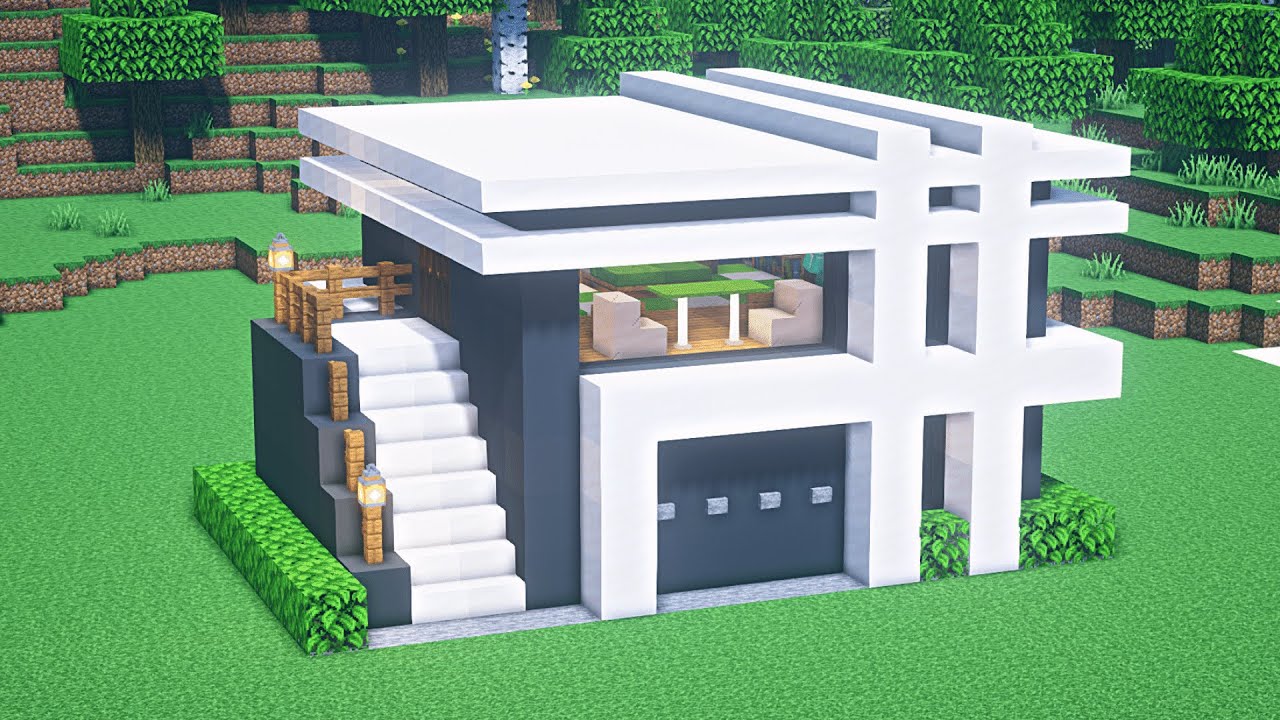 Minecraft modern house / Casa moderna : Craftxing #minecraft  #minecraftmemes #minecraftbuilds #minecraftbuild #minecraftpe…