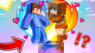 Kisah Cinta Tantangan Gadis Air JJ dan Api Terjebak di Satu Blok Multielemen di Minecraft - Maizen