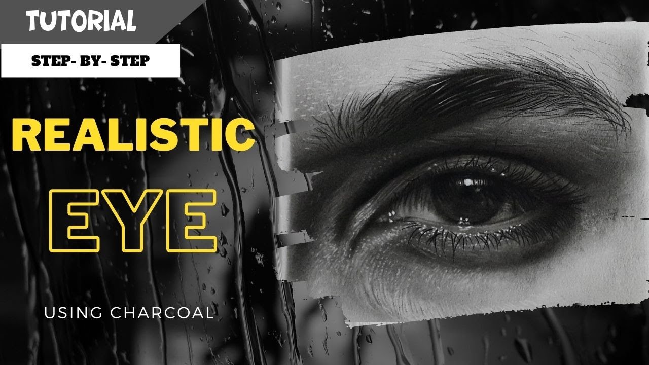 how to use charcoal to draw a realisic eye - YouTube