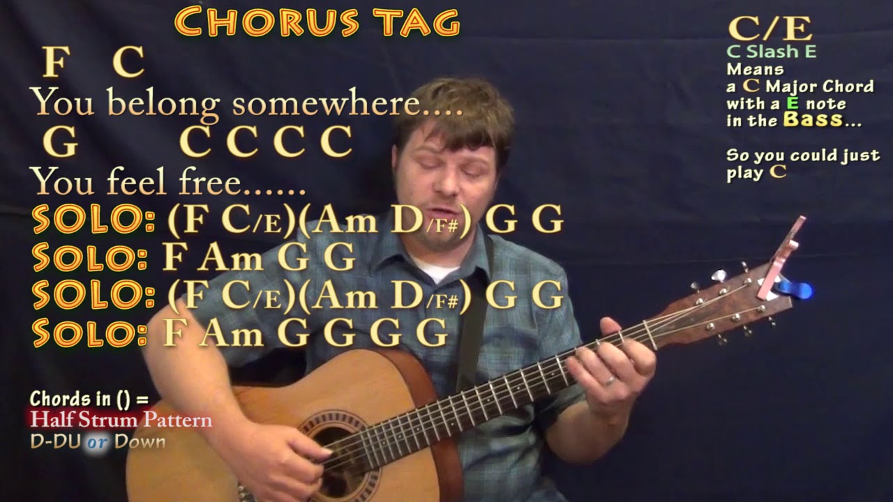 Wildflowers (Tom Petty) Fingerstyle Guitar Cover Lesson in C with