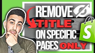 How To Remove Page Title On Specific Page Only In Shopify