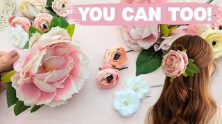 How I Made My Own Flower Hair Claw Clips and Hair Pins | Reuse Fabric Flowers