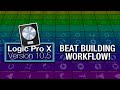 LOGIC PRO X 10.5 - Beat Building Workflow (Drum Machine Designer + Step Sequencer + Live Loops)