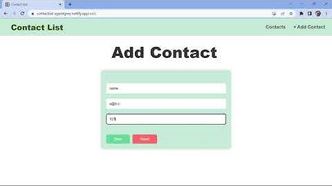 Contact List || Coding Ninjas || React Skill Test