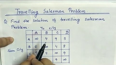 Lec-33 Travelling Salesman Problem | In Operation Research | In Hindi