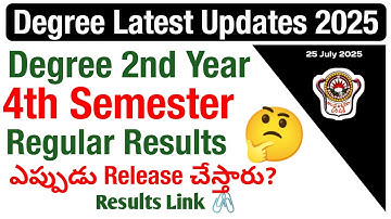 Degree 4th Sem Regular Results Update Latest AU Degree 4sem Results Latest Update 2025 AU UG Updates
