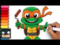 How To Draw Michelangelo | Teenage Mutant Ninja Turtles